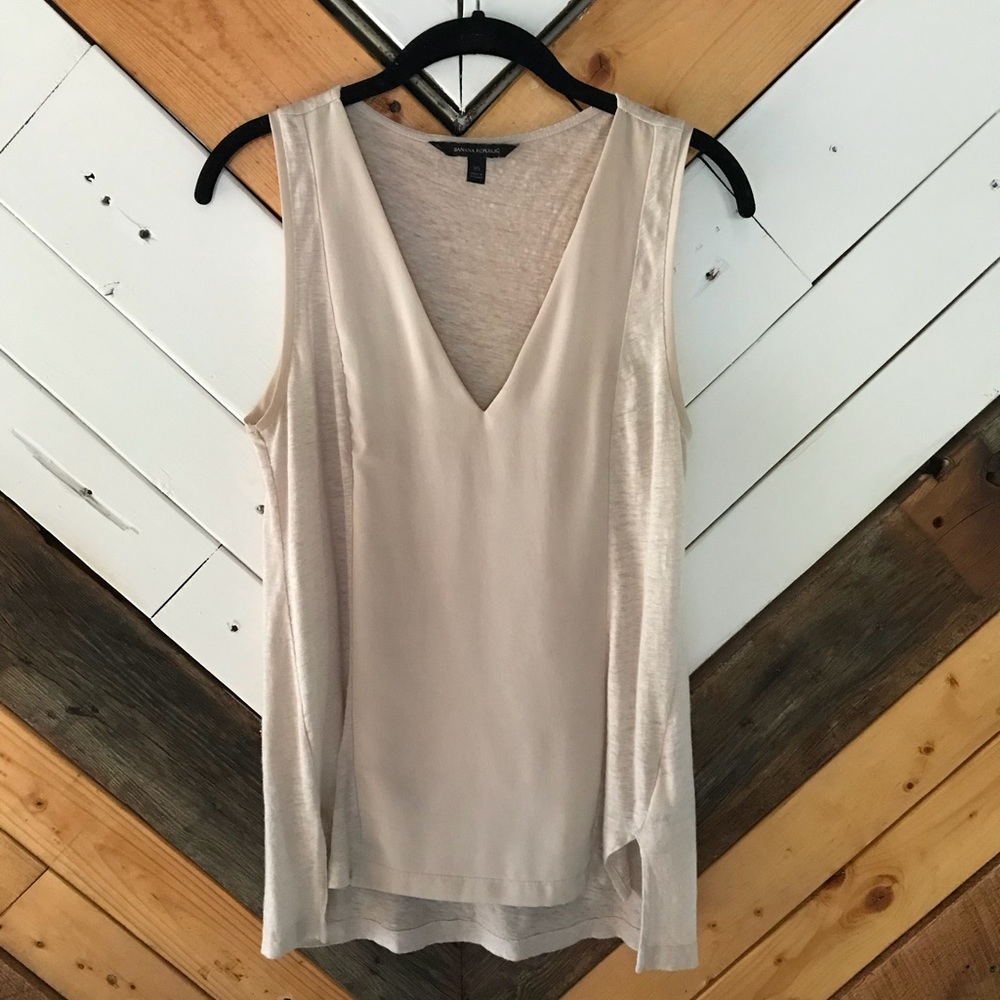 Banana Republic Sleeveless Cream Blouse